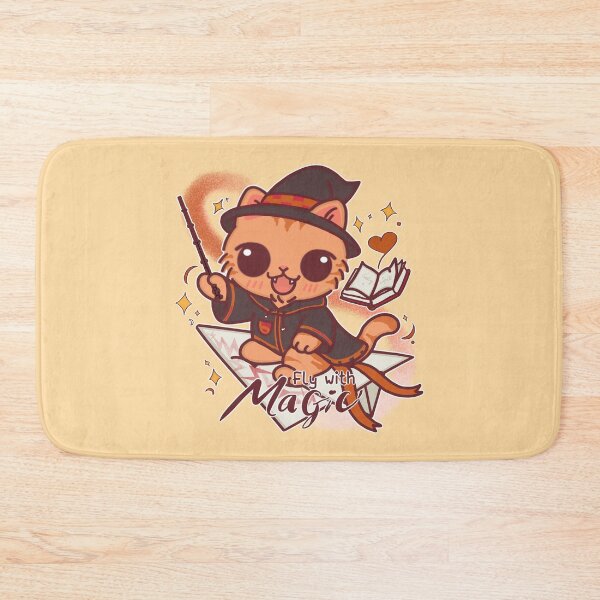 Item preview, Fly With Magic – Brave Wizard Cat on a Fiery Flight designed and sold by BGMeYou.