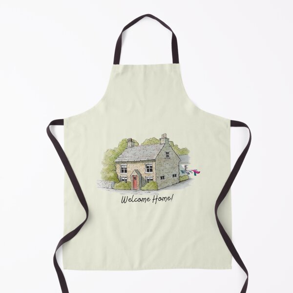Item preview, Welcome Home, with Quaint Stone Cottage Watercolour designed and sold by JoyfulWhimsy.