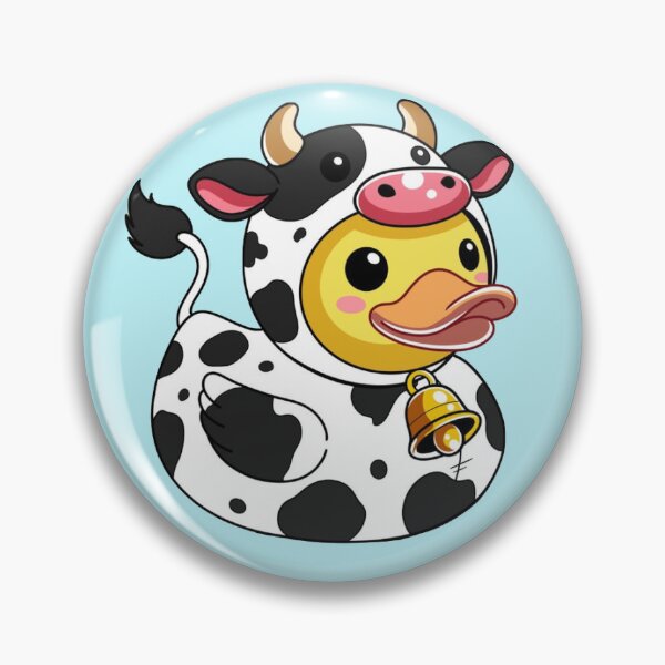 Item preview, Duck in a Cow Costume Sticker designed and sold by SillySam52-.