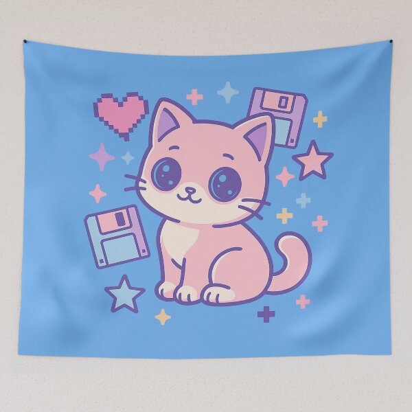 Item preview, Kawaii Pixel Cat - Y2K Pastel Dream designed and sold by Design_Your_Day.