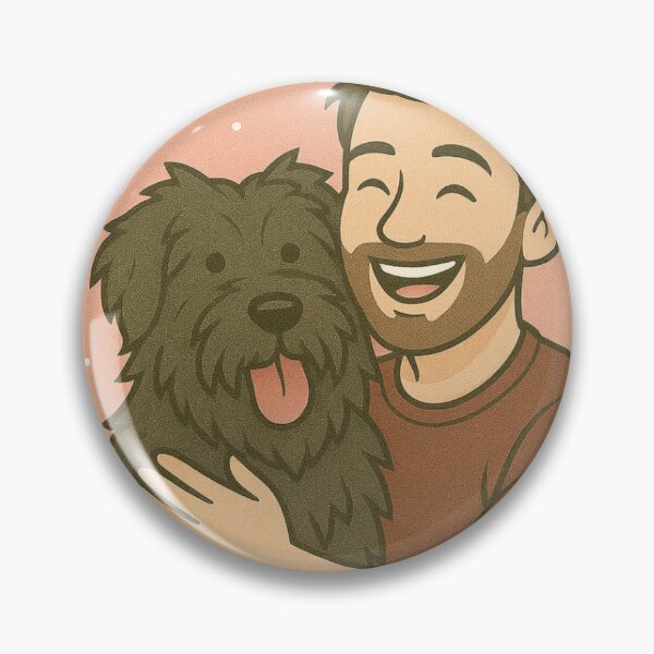 Item preview, Strong & Steady: Man & Bouvier des Flandres Cartoon designed and sold by GoodyPaws.