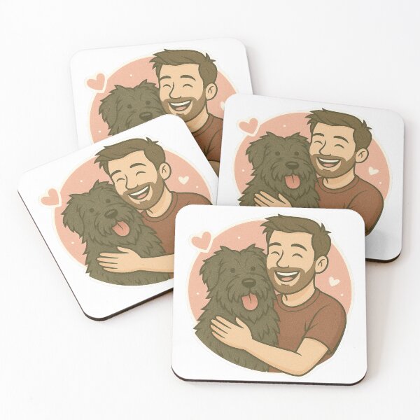 Item preview, Strong & Steady: Man & Bouvier des Flandres Cartoon designed and sold by GoodyPaws.