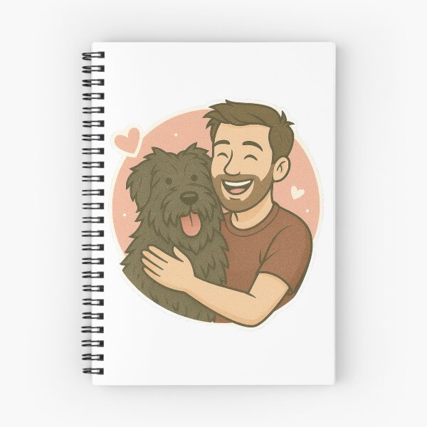 Item preview, Strong & Steady: Man & Bouvier des Flandres Cartoon designed and sold by GoodyPaws.