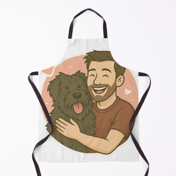 Item preview, Strong & Steady: Man & Bouvier des Flandres Cartoon designed and sold by GoodyPaws.