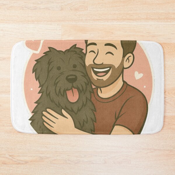 Item preview, Strong & Steady: Man & Bouvier des Flandres Cartoon designed and sold by GoodyPaws.