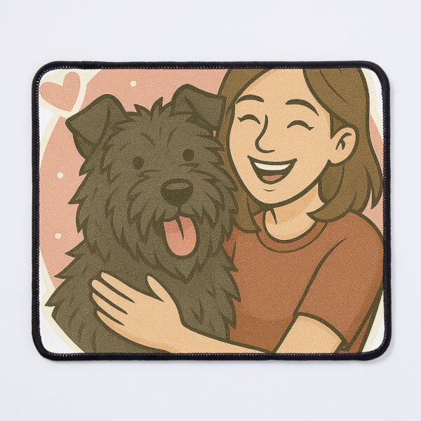 Item preview, Grace & Strength: Woman & Bouvier des Flandres Cartoon designed and sold by GoodyPaws.