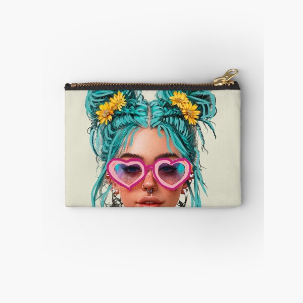 Item preview, Harajuku Blue Hair Girl Art – I Can Buy Myself Flowers Quote – Kawaii Empowerment Tattoo Girl  designed and sold by MsMetalROk.