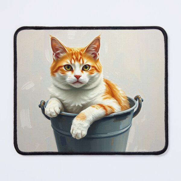 Item preview, Cute Ginger Kitten Sitting in a Water Bucket Cat Nursery Art designed and sold by crafteddreamsshop.