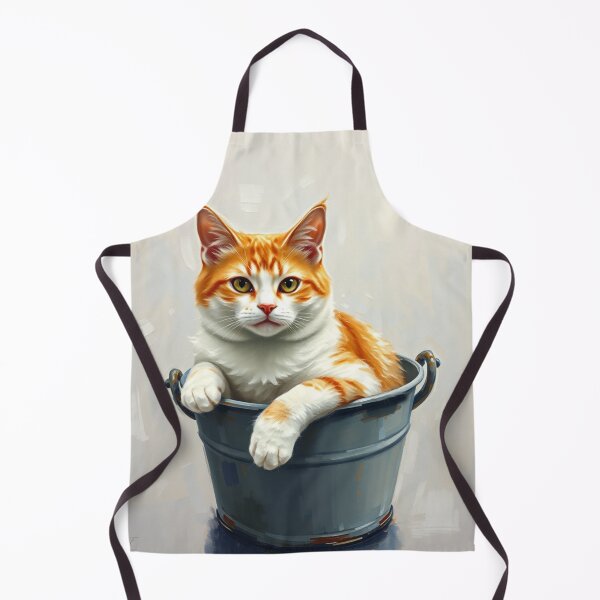 Item preview, Cute Ginger Kitten Sitting in a Water Bucket Cat Nursery Art designed and sold by crafteddreamsshop.