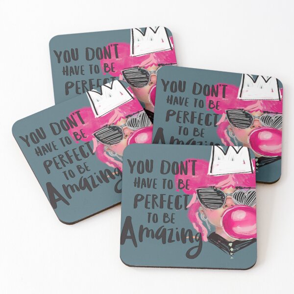Item preview, Harajuku Kawaii Girl Art – Pink Hair Character Quote – You Don’t Have to Be Perfect to Be Amazing – Cutecore Tokyo Japanese Style-Inspired Design designed and sold by MsMetalROk.