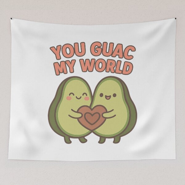 Item preview, You Guac My World – Cute Kawaii Avocado Couple designed and sold by POPDOTSHOP.