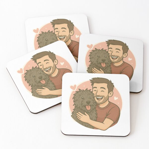 Item preview, Bold & Brave: Man & Bouvier des Ardennes Cartoon designed and sold by GoodyPaws.