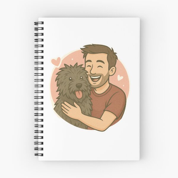 Item preview, Bold & Brave: Man & Bouvier des Ardennes Cartoon designed and sold by GoodyPaws.