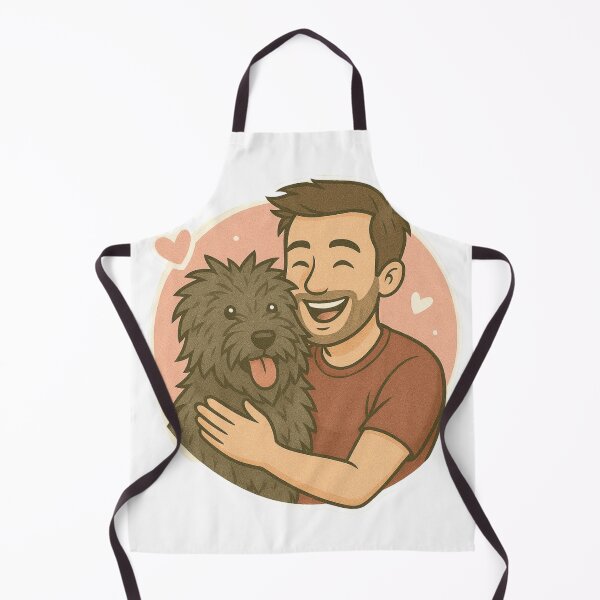 Item preview, Bold & Brave: Man & Bouvier des Ardennes Cartoon designed and sold by GoodyPaws.