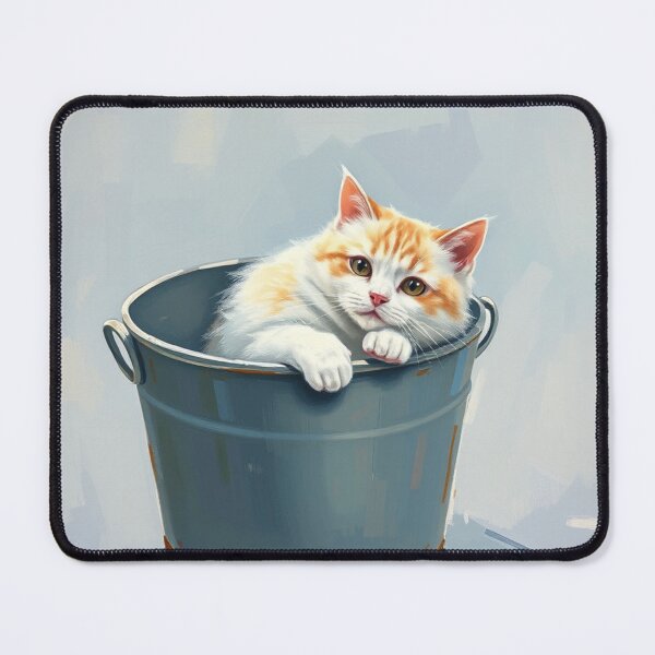 Item preview, Cute Ginger Kitten Sitting in a Water Bucket Cat Nursery Art designed and sold by crafteddreamsshop.