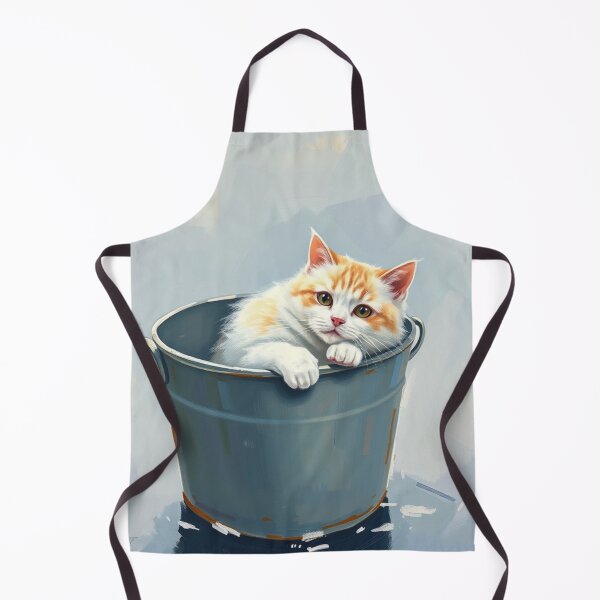 Item preview, Cute Ginger Kitten Sitting in a Water Bucket Cat Nursery Art designed and sold by crafteddreamsshop.