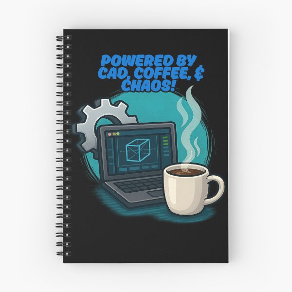 Item preview, Powered by CAD, Coffee & Chaos – Engineering Humor Tee designed and sold by ArtbyCrystal.
