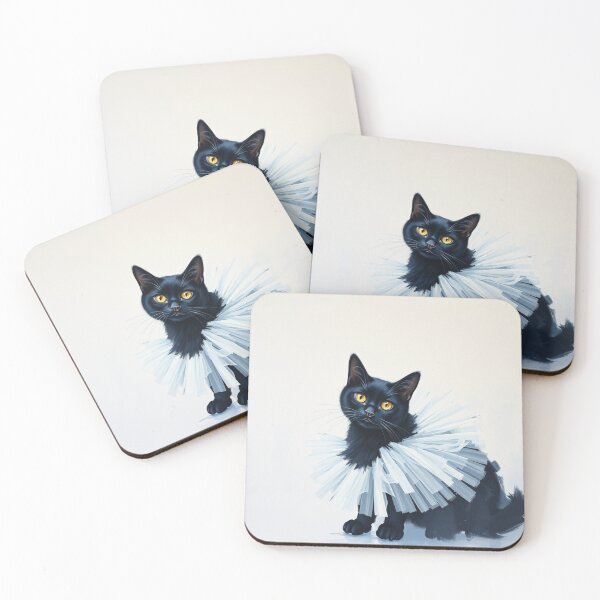Item preview, Cute Black Kitten Wearing a White Tutu Impressionist Painting Cat Nursery Art designed and sold by crafteddreamsshop.