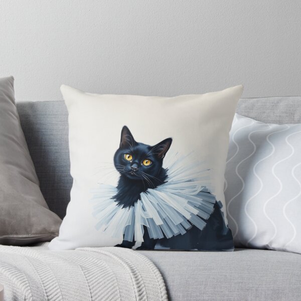 Item preview, Cute Black Kitten Wearing a White Tutu Impressionist Painting Cat Nursery Art designed and sold by crafteddreamsshop.