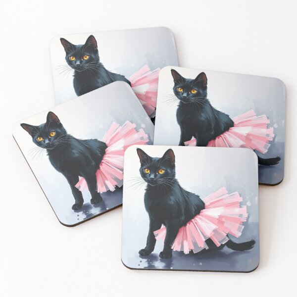 Item preview, Cute Black Kitten Wearing a Pink Tutu Impressionist Painting Cat Nursery Art designed and sold by crafteddreamsshop.