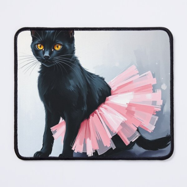 Item preview, Cute Black Kitten Wearing a Pink Tutu Impressionist Painting Cat Nursery Art designed and sold by crafteddreamsshop.