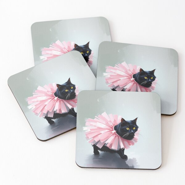 Item preview, Cute Black Kitten Wearing a Pink Tutu Impressionist Painting Cat Nursery Art designed and sold by crafteddreamsshop.