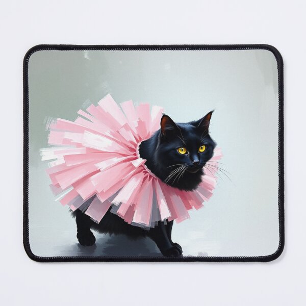 Item preview, Cute Black Kitten Wearing a Pink Tutu Impressionist Painting Cat Nursery Art designed and sold by crafteddreamsshop.