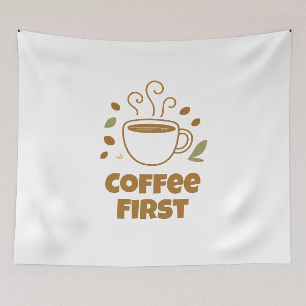 Aperçu de l'œuvre Le café d'abord - L'art des amateurs de café créée et vendue par POPDOTSHOP.