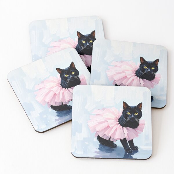 Item preview, Cute Black Kitten Wearing a Pink Tutu Impressionist Painting Cat Nursery Art designed and sold by crafteddreamsshop.