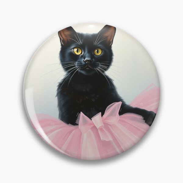 Item preview, Cute Black Kitten Wearing a Pink Tutu Impressionist Painting Cat Nursery Art designed and sold by crafteddreamsshop.