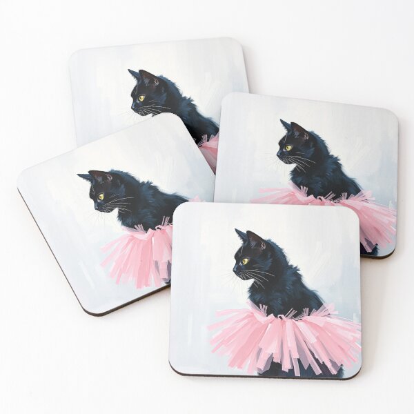 Item preview, Cute Black Kitten Wearing a Pink Tutu Impressionist Painting Cat Nursery Art designed and sold by crafteddreamsshop.