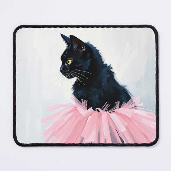 Item preview, Cute Black Kitten Wearing a Pink Tutu Impressionist Painting Cat Nursery Art designed and sold by crafteddreamsshop.