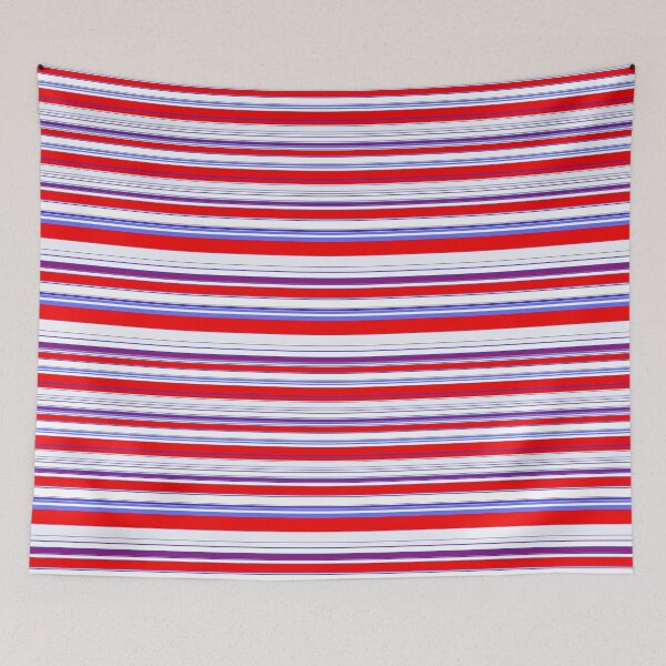 Item preview, Red and Blue Stripe Fabric Pattern Seamless Repeat designed and sold by Sharon Schwalbe.