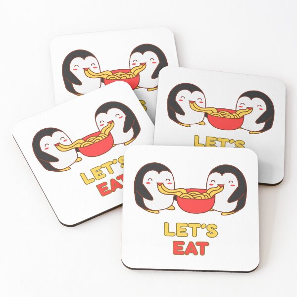 Artikelvorschau, Lasst uns essen – Süße Pinguine essen Nudeln entworfen und verkauft von POPDOTSHOP.