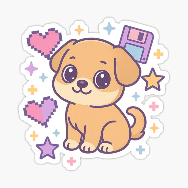 Item preview, Kawaii Pixel Dog - Y2K Pastel Dream designed and sold by gocha13.