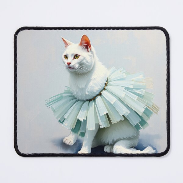 Item preview, Cute White Kitten Wearing a Blue Tutu Impressionist Painting Cat Nursery Art designed and sold by crafteddreamsshop.