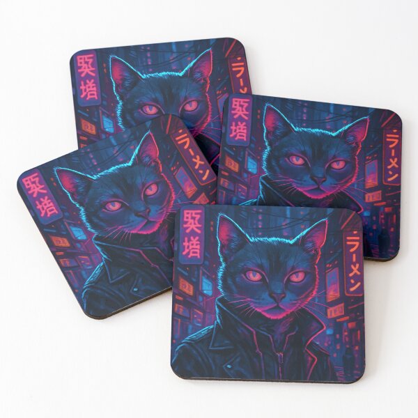 Item preview, Cyberpunk style cool cat in the street  designed and sold by yay030.