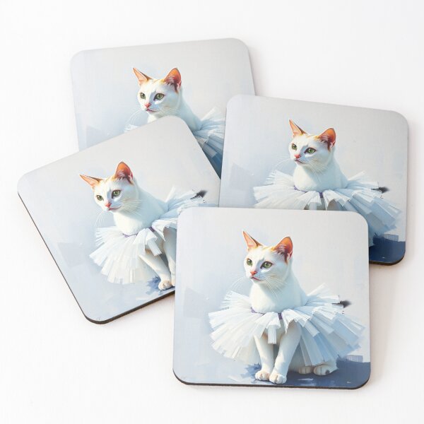 Item preview, Cute White Kitten Wearing a Ballerina Tutu Impressionist Painting Cat Nursery Art designed and sold by crafteddreamsshop.