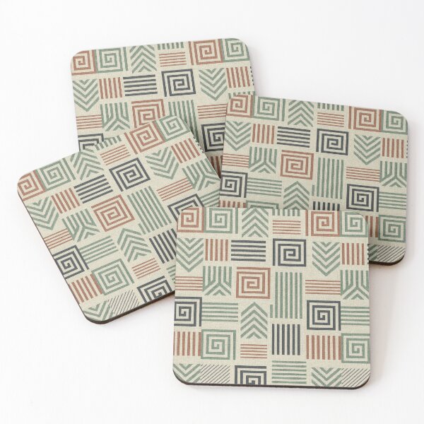 Item preview, Retro Tribal Lines – Geometric Textile Pattern designed and sold by Zenvo.