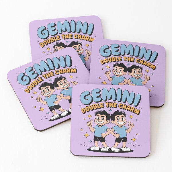 Item preview, Gemini Double the Charm – Fun Zodiac Twins Cartoon Art | Modern Mojo designed and sold by Modern-Mojo.