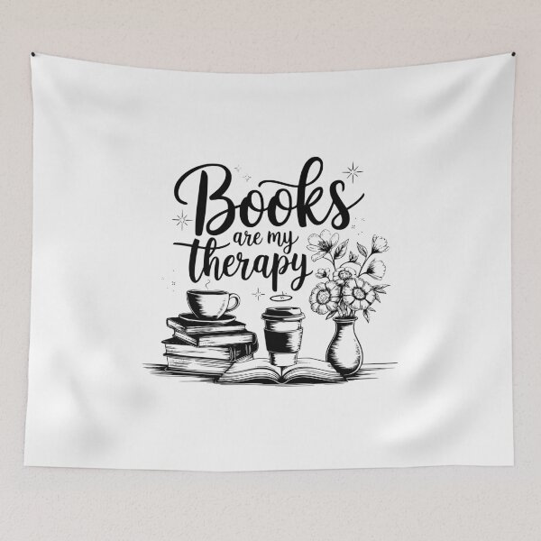 Item preview, Cozy book therapy lover quote design designed and sold by CleanDecor.