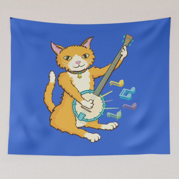 Item preview, Moggy on banjo designed and sold by ElectronicCloud.