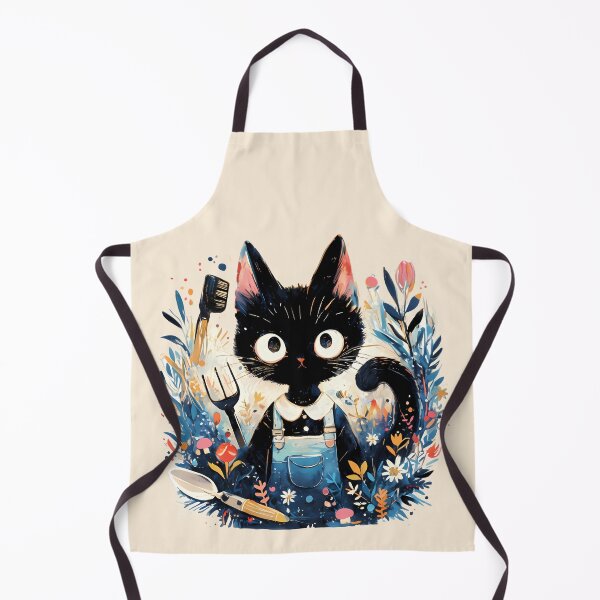 Item preview, Black kitty the gardener designed and sold by WoollenLlama.