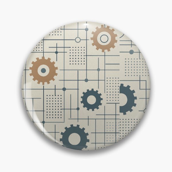 Item preview, Mechanical Harmony – Retro Gear Grid Pattern designed and sold by Zenvo.