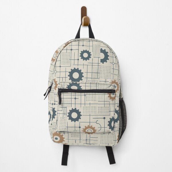 Item preview, Mechanical Harmony – Retro Gear Grid Pattern designed and sold by Zenvo.