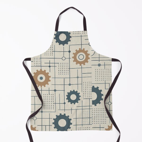 Item preview, Mechanical Harmony – Retro Gear Grid Pattern designed and sold by Zenvo.