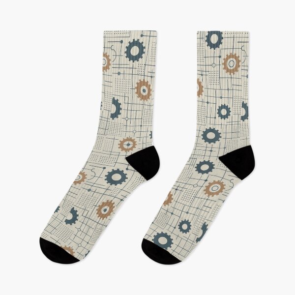 Item preview, Mechanical Harmony – Retro Gear Grid Pattern designed and sold by Zenvo.