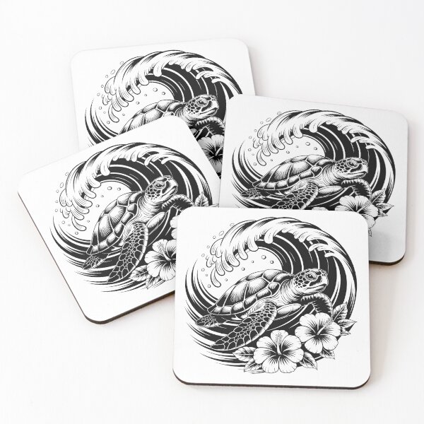 Item preview, turtle and hibiscus flowers designed and sold by jkrphoto.