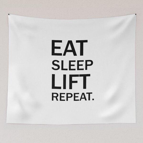 Item preview, Eat Sleep Lift Repeat | Gym Humor Motivation Quote designed and sold by thepinkbarbell.