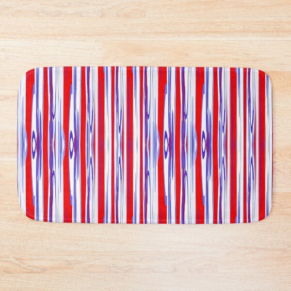 Item preview, Red and Blue Organic Stripe Fabric Pattern Seamless Repeat designed and sold by Sharon Schwalbe.